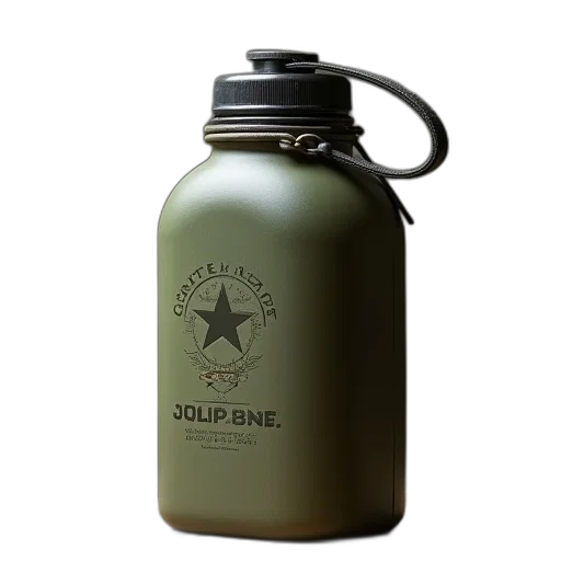 bottle, canteen, army, water transparent PNG cut-out