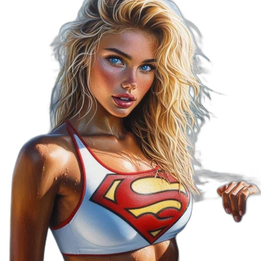 face, comic book art, photorealistic, fantasy art, oil painting, young, woman, wearing transparent PNG cut-out