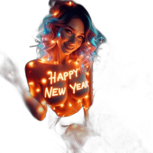 photorealistic, 3d render, comic book art, concept art, neon lights, fire, neon, woman transparent PNG cut-out