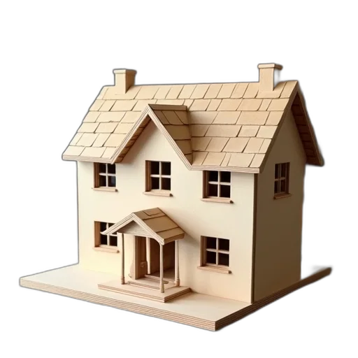 building, furniture, 3d render, photorealistic, concept art, wooden, dollhouse, intricate transparent PNG cut-out
