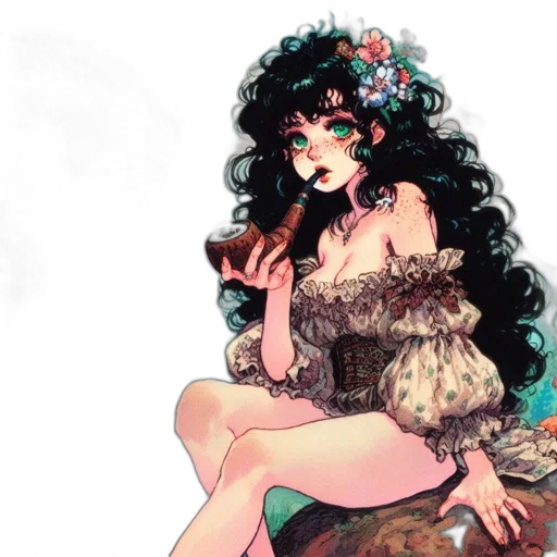 dress, fantasy art, concept art, pixel art, watercolor, green, pastel, dark transparent PNG cut-out