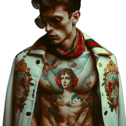 jacket, jewelry, face, photorealistic, cyberpunk, fantasy art, concept art, dark transparent PNG cut-out