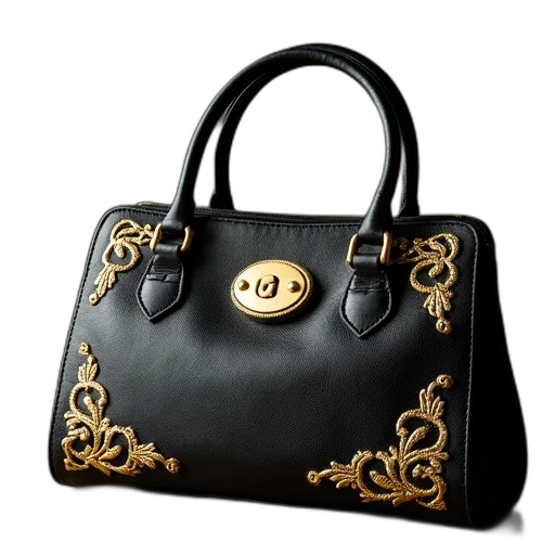 jewelry, 3d render, photorealistic, vintage, gold, black, purse, minagnons transparent PNG cut-out