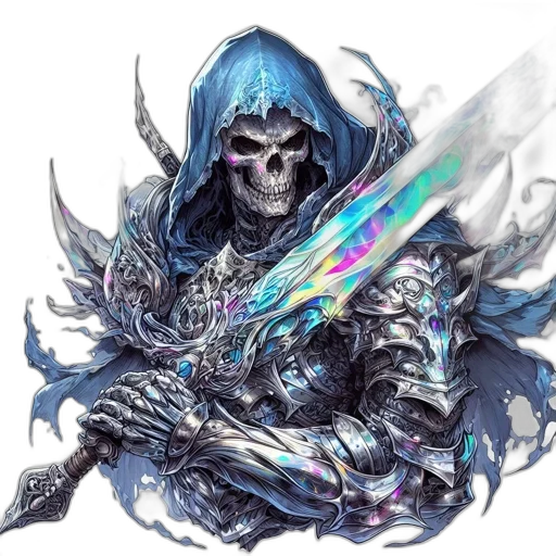 sword, weapon, staff, fantasy art, concept art, pixel art, comic book art, blue transparent PNG cut-out
