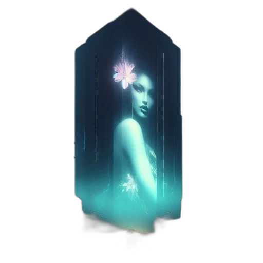 dress, crown, jewelry, creature, concept art, vaporwave, fantasy art, cyberpunk transparent PNG cut-out