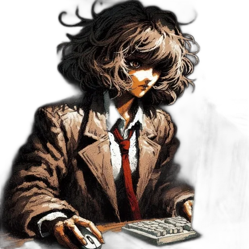 jacket, face, cyberpunk, comic book art, concept art, pixel art, monochrome, female transparent PNG cut-out
