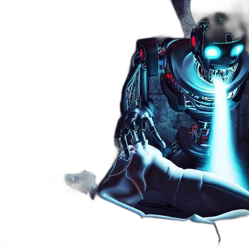 robot, jacket, shoes, cyberpunk, concept art, 3d render, image, large transparent PNG cut-out