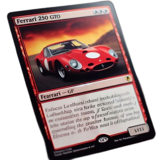 car, concept art, red, personalized, magic, gathering, card, features transparent PNG cut-out