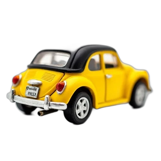 car, 3d render, photorealistic, concept art, yellow, toy, black, roof transparent PNG cut-out