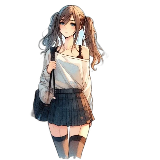 dress, staff, jacket, face, anime, pixel art, concept art, watercolor transparent PNG cut-out