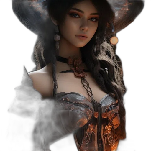 dress, hat, jewelry, mask, fantasy art, photorealistic, concept art, oil painting transparent PNG cut-out