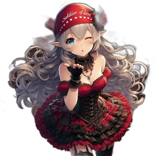 dress, staff, hat, crown, pixel art, anime, fantasy art, concept art transparent PNG cut-out