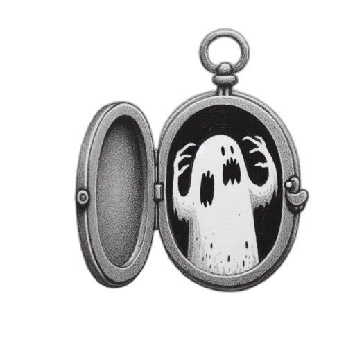mask, jewelry, face, concept art, ghostly, figure, floats, within transparent PNG cut-out