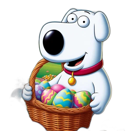 animal, food, cartoon, joyful, white, dog, wearing, red transparent PNG cut-out