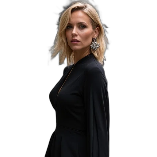 dress, jacket, staff, jewelry, dark, monochrome, kate, thornton transparent PNG cut-out