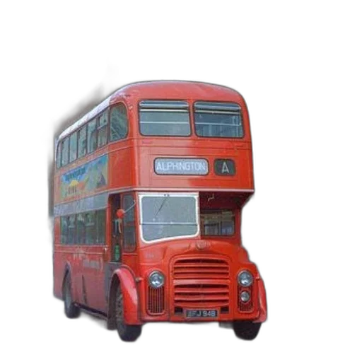 car, 3d render, photorealistic, concept art, red, double, decker, bus transparent PNG cut-out