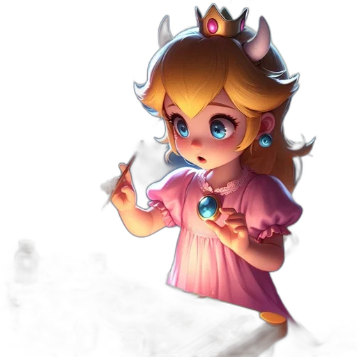 crown, dress, staff, weapon, concept art, pixel art, fantasy art, 3d render transparent PNG cut-out