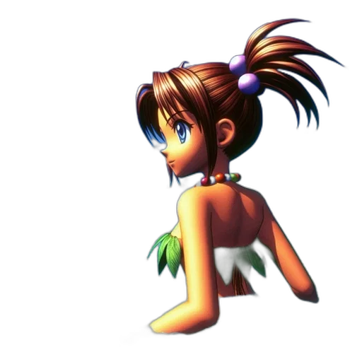 staff, 3d render, concept art, pixel art, vaporwave, animated, woman, brown transparent PNG cut-out