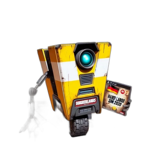 robot, staff, weapon, 3d render, concept art, pixel art, yellow, robotic transparent PNG cut-out