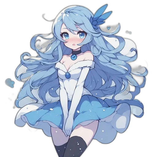 dress, staff, crown, flower, anime, pixel art, watercolor, concept art transparent PNG cut-out