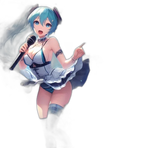 dress, robot, weapon, staff, concept art, anime, 3d render, pixel art transparent PNG cut-out