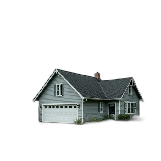 building, furniture, 3d render, concept art, photorealistic, small, two-story, house transparent PNG cut-out