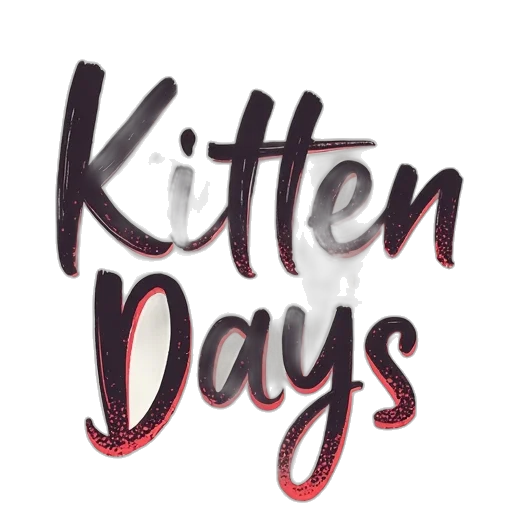 watercolor, 3d render, kitten, days, font, brush, set, colorful transparent PNG cut-out
