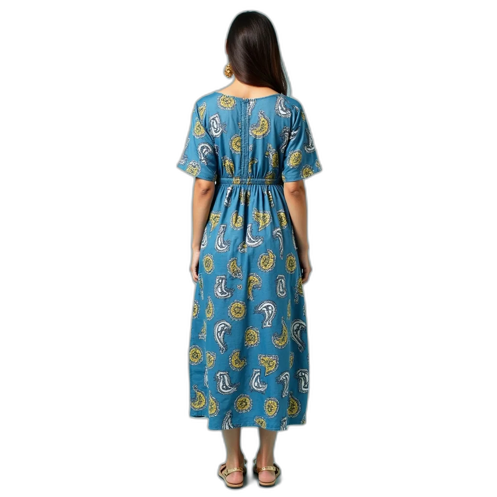 dress, 3d render, photorealistic, oil painting, concept art, blue, woman, standing transparent PNG cut-out