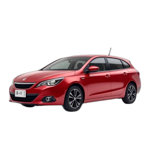 car, 3d render, red, compact, sleek, design, modern, features transparent PNG cut-out