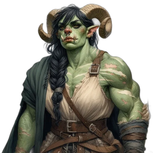 staff, face, fantasy art, concept art, comic book art, photorealistic, green, orc-looking transparent PNG cut-out