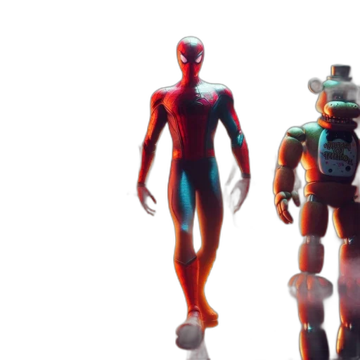 robot, concept art, 3d render, comic book art, dimly, lit, space, three transparent PNG cut-out