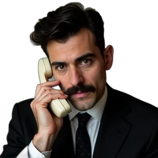 staff, face, animal, man, dark, hair, mustache, wearing transparent PNG cut-out