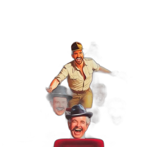 hat, staff, face, umbrella, concept art, 3d render, pixel art, comic book art transparent PNG cut-out