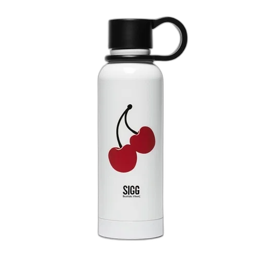 bottle, 3d render, white, insulated, water, black, handle, cap transparent PNG cut-out