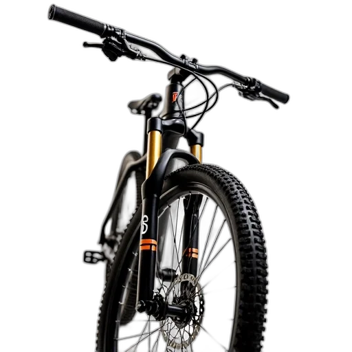 close-up, mountain, bike, black, frame, brown, accents, has transparent PNG cut-out