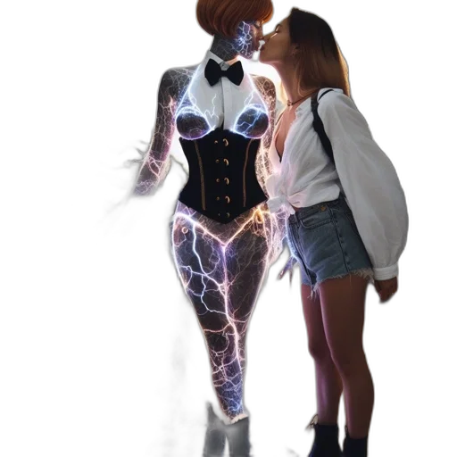 robot, dress, jacket, creature, concept art, comic book art, cyberpunk, anime transparent PNG cut-out