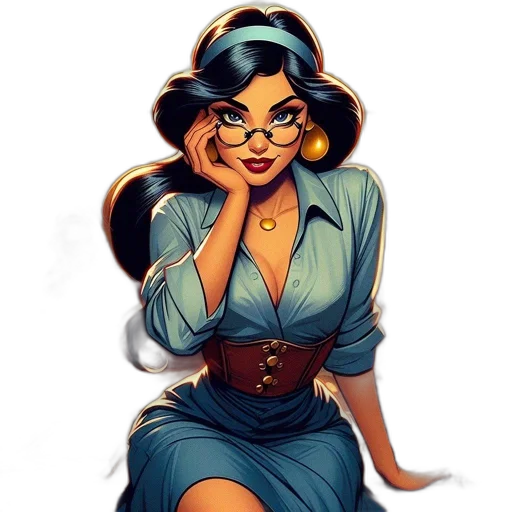staff, comic book art, cartoon, concept art, fantasy art, animated, female, character transparent PNG cut-out