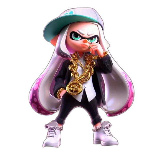 jacket, weapon, animal, staff, concept art, vaporwave, 3d render, pixel art transparent PNG cut-out