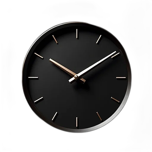 jewelry, 3d render, photorealistic, black, clock, metal, mechanism transparent PNG cut-out