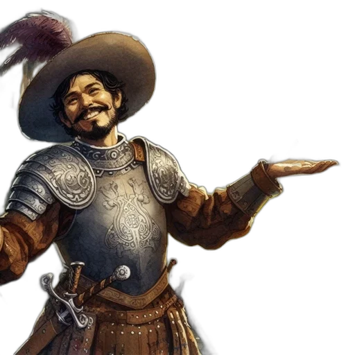 staff, sword, hat, weapon, fantasy art, concept art, photorealistic, 3d render transparent PNG cut-out
