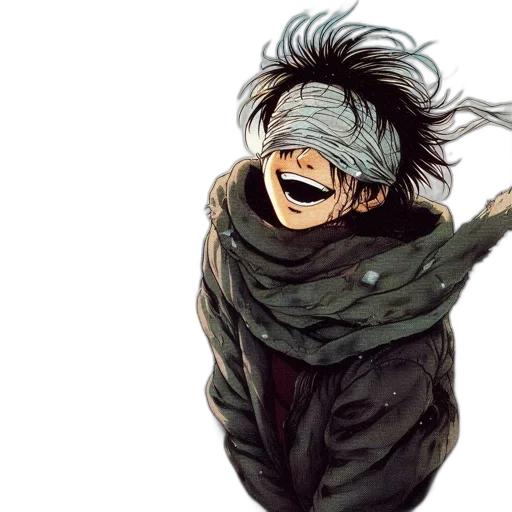 mask, face, creature, comic book art, concept art, watercolor, anime, dark transparent PNG cut-out