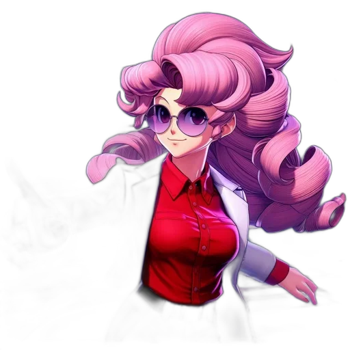 staff, jacket, hair, concept art, pixel art, anime, vaporwave, red transparent PNG cut-out