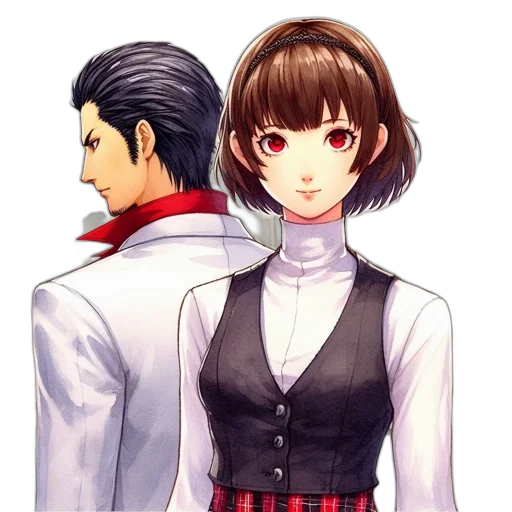 jacket, dress, staff, face, anime, pixel art, concept art, photorealistic transparent PNG cut-out