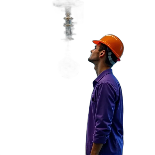 staff, robot, concept art, 3d render, photorealistic, fog, person, purple transparent PNG cut-out