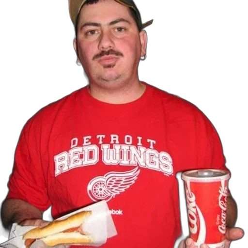 food, hat, staff, animal, man, wearing, detroit, red transparent PNG cut-out