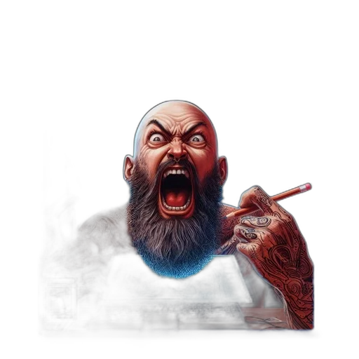 face, creature, concept art, photorealistic, fantasy art, comic book art, bald, man transparent PNG cut-out