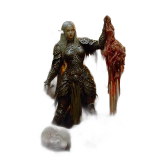 staff, creature, weapon, jewelry, concept art, fantasy art, 3d render, pixel art transparent PNG cut-out