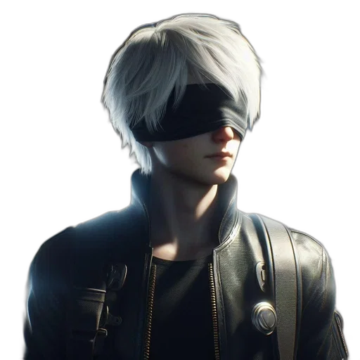 jacket, mask, face, weapon, cyberpunk, concept art, 3d render, photorealistic transparent PNG cut-out