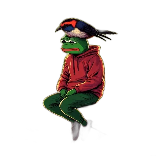 jacket, hat, creature, pixel art, concept art, cartoon, vaporwave, anthropomorphic transparent PNG cut-out
