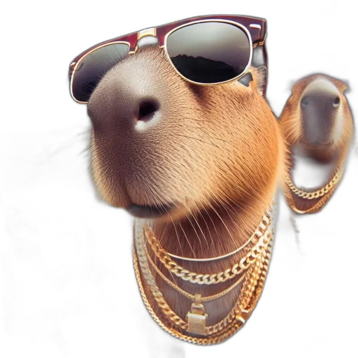 animal, jewelry, jacket, face, 3d render, photorealistic, cartoon, concept art transparent PNG cut-out
